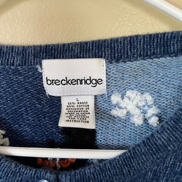 Vintage Breckinridge Women's Snowman Cardigan - Picture 2 of 5